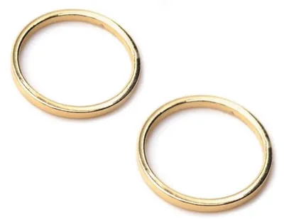 Produktbild von Vintageparts Ringe als Verbinder 18K Gold Beschichtung 15 mm 2 Stück
