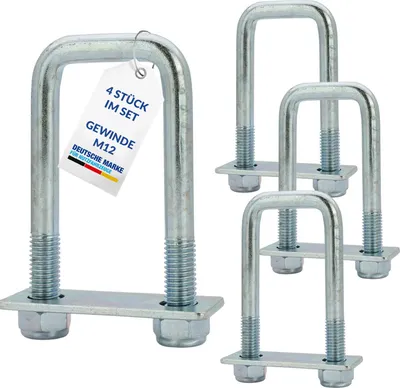 Produktbild von U-Bügel Zurrbügel 800kg 4 Stück Ladungssicherung Zurrhaken Zurrmulde Zurröse
