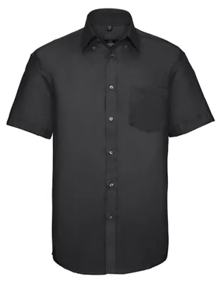 Image de Russell Collection - Chemise « Classic Ultimate » sans repassage pour homme, manches courtes LT5375 (4XL) (noir)
