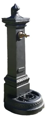Immagine prodotto di Fontana a pavimento in ghisa antracite da esterno giardino 41x37xH100 cm