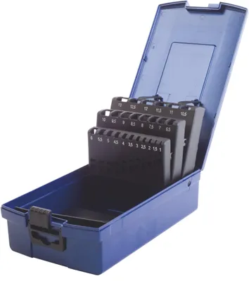 Produktbild von PTG Rose-Kunststoffkassette leer blau 25-tlg. für Spibos DIN 338 1,0 - 13,0 mm x 0,5 mm (1Stk.)