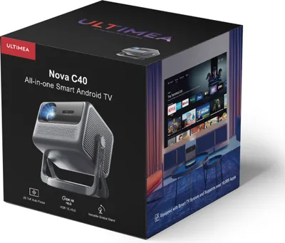 Produktbild von ULTIMEA Smart Beamer Android TV 11.0 mit Netflix, 4K unterstützter Filmprojektor mit 90° Gimbal Design, 600 ANSI Full-HD, HDR10&HLG, Bluetooth