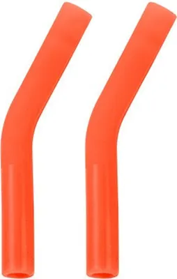 Produktbild von 2 Stück Silikon-Strohhalmspitzen-Abdeckungen für Metall-Strohhalme, wiederverwendbare Strohhalm-Schutzhüllen in Lebensmittelqualität, flexibel, BPA-frei, temperaturbeständig, Ellenbogen-Ersatzspitzen