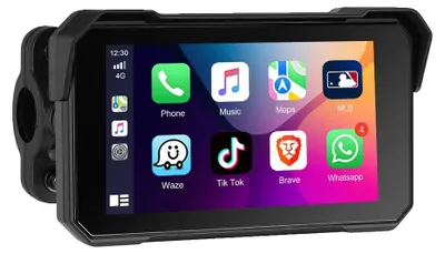 Obrázek produktu pro Bezdrátové CarPlay, monitor pro motocykly, duální kamery, 5palcový displej