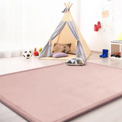 Produktbild von TT Home Krabbelmatte Babyzimmer Teppich Spielmatte Kinder Unifarben Rutschfest Flauschig Größe 200x350 cm