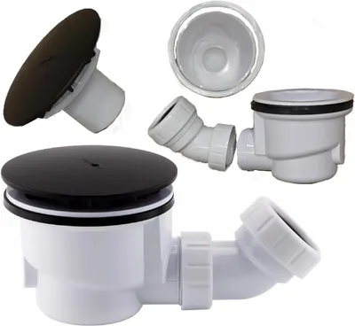 Productafbeelding van TC Douchebak Afvalval 90mm Snelle Stroom Gemakkelijk Schoon Douche Behuizing Afval Mat Zwart