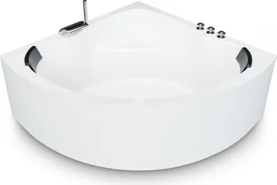 Produktbild von Aquade Acryl Eckbadewanne 140x140cm Koblenz & Wannenfüßen + Schürze + Ab-Überlaufgarnitur + Nackenkissen + Wannenrandarmatur