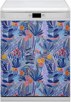 Produktbild von Küche Dekorative Magnete  Magnet Folie für Geschirrspüler 60x80 cm   - Wilde Blumen
