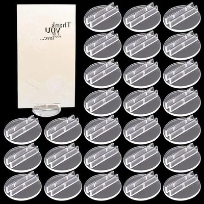 Image de Porte-cartes transparents pour cartes, supports en papier, cartes de visite, étiquettes de prix - 150 pièces