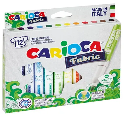 Produktbild von Carioca Cromatex Stoffmalstifte, 12 Farben