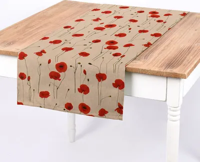 Produktbild von SCHÖNER LEBEN. Tischläufer Poppy Field Mohnblumen natur rot