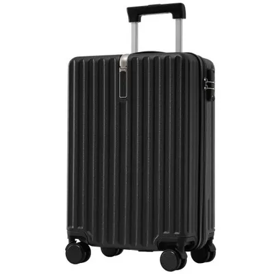 Productafbeelding van AIORBER Koffer, met uitschuifbare handgreep, 20 inch, 360-graden wielen, geluidsarm, kunststof, TSA-slot, 55x36x21 cm, zwart