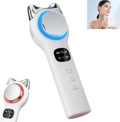 Produktbild von Gesichtsgerät, Rotlicht & Blaulicht, Vibration, Hautstraffung, Anti-Aging Pflege, 9 temperature settings, Gesichtsmassagegerät für alle Hauttypen