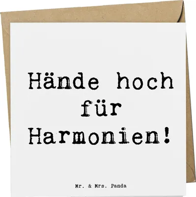 Produktbild von Mr. & Mrs. Panda Glückwunschkarte Spruch Theremin Harmonie - Weiß - Geschenk, Spielen lernen, Grußkarte, doppelkarte, faltkarte, music instrument, anlasskarte, electronic