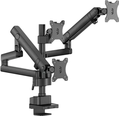 Produktbild von Wiltec Dreifach Monitorhalterung Schreibtisch mit 360° VESA-Platte, Bildschirmhalterung bis 10 kg pro Monitor, Monitorhalter mit Tischklemme