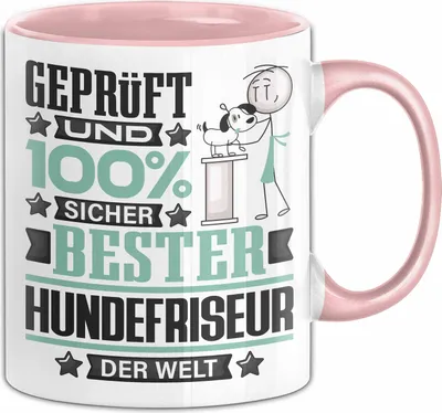 Produktbild von Hundefriseur Geschenk Lustiger Spruch für Hundefriseur Geschenkidee Bester Hundefriseur Der Welt (Rosa)