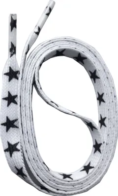 Produktbild von SNORS bedruckte Schnürsenkel flach - STERNE WEISS - 10mm - 140cm