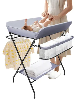Image de Tablette de soin pour bébé pliable avec ceinture de sécurité