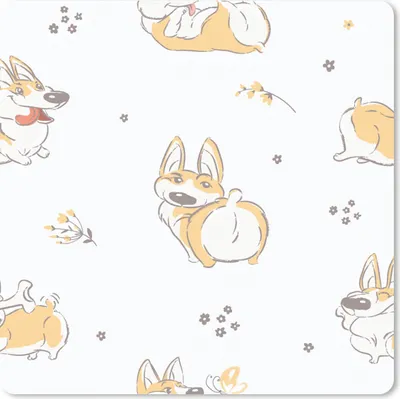 Produktbild von MuchoWow® Mauspad Mousepad Muster - Corgi - Hund - Jungen - Mädchen - Kinder - Kind 20x20 cm - Mousepads - Maus Mat - Pad - Mausunterlage - Desk Mat - Bureauartikeln