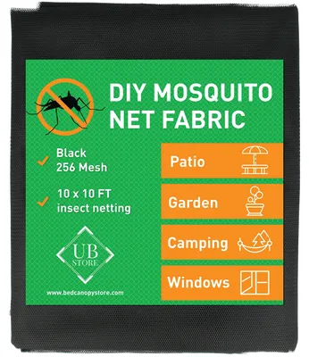 Imagen del producto de Malla antiinsectos negra, de 3x3 metros, transpirable, para jardín y camping