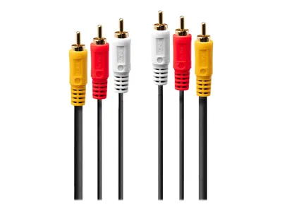 Produktbild von Lindy 35692, 3 x RCA, Männlich, 3 x RCA, Männlich, 3 m, Schwarz, Rot, Weiß, Gelb