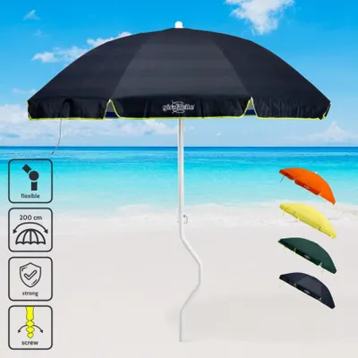Produktbild von ProduceShop GF200COTB, Strandschirm, Rund, Blau, Weiß, Baumwolle, Stahl, Stahl