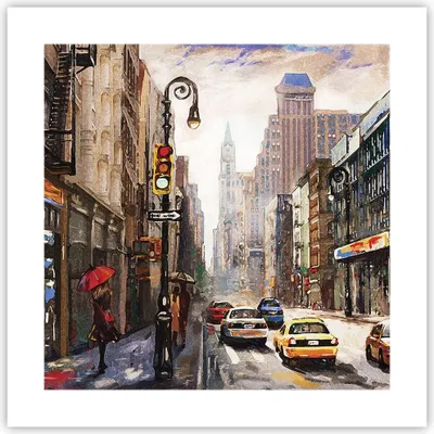 Produktbild von Poster - Poster ohne Rahmen - New York Aquarell - 40x40 cm - Wand Bild - Wanddeko - Wandbilder - Kunstposter - Wandposter - Bilder - Kunstdruck - Wanddekoration - Wandbild - P2XAC40x40-4590