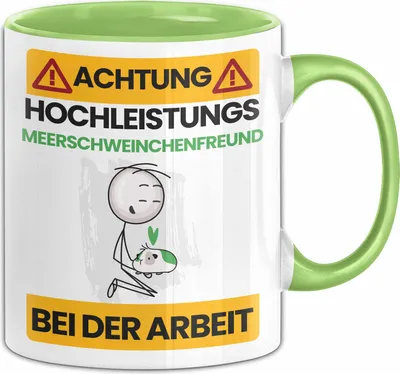 Produktbild von Meerschweinchenfreund Tasse Geschenk Lustiger Spruch Geschenkidee für Meerschweinchenfreund Achtung Hochleistungs Meerschweinchenfreund Bei Der Arbeit (Grün)