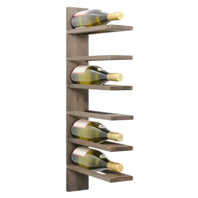 Produktbild von Wand-Weinregal PINOT, Holz für 6 Flaschen braun gebeizt