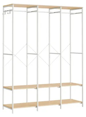 Produktbild von Kleiderständer mit Stauraum, Stahl/Spanplatte, 40 x 141 x 180 cm