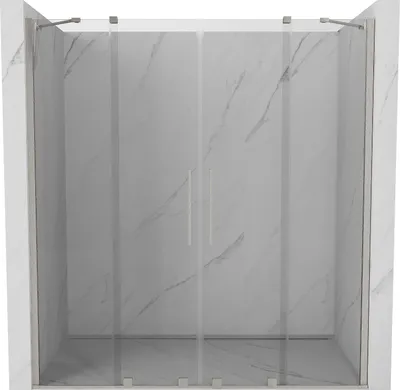 Produktbild von Mexen Velar Duo Schiebetüren 180 cm, transparent, gebürsteter Nickel - 871-180-000-02-97
