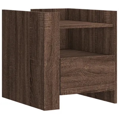 Image de Table de chevet chêne marron 45x50x50 cm bois d’ingénierie