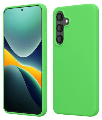Produktbild von kwmobile Handyhülle für Samsung Galaxy S24 FE Hülle - Case Silikon - Kabelloses Laden - Schutzhülle Cover in Limettengrün