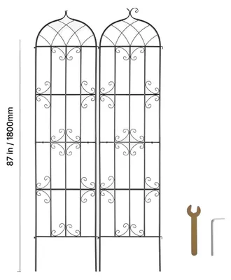 Image de Treillis de jardin, structure métallique, support polyvalent pour plantes, lot de 2