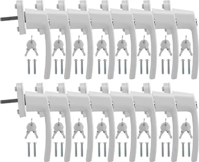 Immagine prodotto di Clanmacy maniglia per finestra maniglia per finestra in alluminio set maniglia per finestra di sicurezza maniglia bloccabile 16X bianco