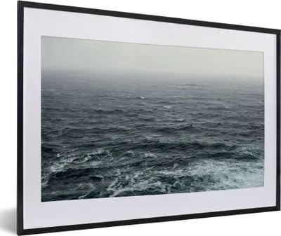 Produktbild von MuchoWow® MuchoWow® Gerahmtes Poster Meer - Luft - Wasser 60x40 cm - Poster mit zchwarzem Bilderrahmen - Schlafzimmer - Plakat in Rahmen - Drucken