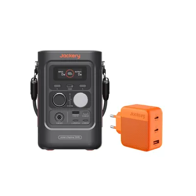 Produktbild von Jackery 300D Tragbare Powerstation mit 102W Schnellladegerät, 288Wh LFP Powerbank, 300W DC-Leistung, Solargenerator für Camping Outdoor Zuhause