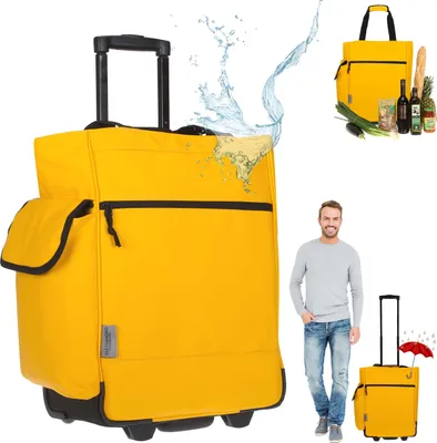 Produktbild von Einkaufstrolley Einkaufsroller Räder Einkaufswagen Trolley 38L LKW Plane Outdoor Regenschutz 12893 Tarpulin Yellow Gelb