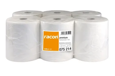 Produktbild von racon® 075214-01 Handtuchrolle Premium - 21 cm x 130 m, 2-lag., hochweiß, 40 g/qm, 6 Rollen
