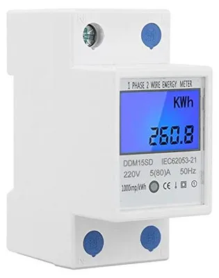 Image de Compteur d'énergie 5-80A, affichage LCD numérique, compteur électronique monophasé de kWh