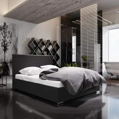 Obrázek produktu pro Manželská postel 160x200 FLEK 6 - černá