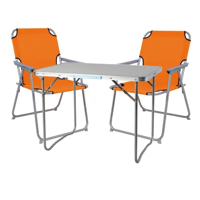 Produktbild von 3-teiliges Campingmöbel Set Alu L80xB60xH68cm Orange