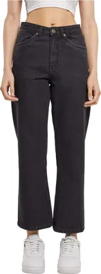 Produktbild von Urban Classics Jeans Damen Ladies Cropped Straight Leg Denim Pants schwarz 30