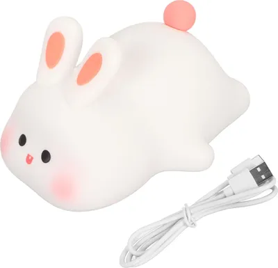 Zdjęcie produktu dla Lampka nocna Kawaii Bunny Miękka silikonowa lampka nocna Przenośna lampka nocna ładowana przez USB dla niemowląt i małych dzieci