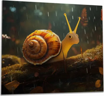 Produktbild von Wallario Herdabdeckplatte aus Glas, Größe 60 x 52 cm 1-teilig, Motiv Snail on Tree