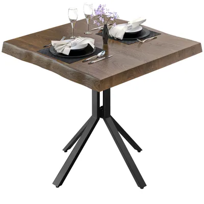Produktbild von PE | Bistrotisch Baumkante | B:T:H 60 x 60 x 77 cm | Walnuß / Schwarz | Quadratisch | Bistro Gastro Tisch