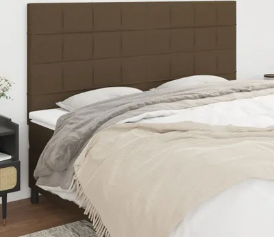 Produktbild von Kopfteile 4 Stk. Dunkelbraun 100x5x78/88 cm Stoff