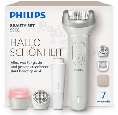 Produktbild von Philips Beauty Set 9900 BRE738/00 Beauty-Set, Grau, 32 Pinzette, Depilation, Exfoliation, Präzision, 70400 RPM, Akku, Integrierte Batterie