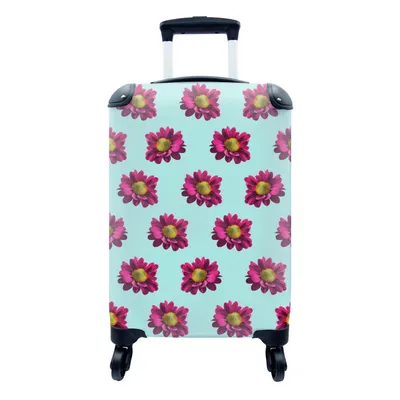 Obrázok produktu pre Kufrík Ručná batožina na kolieskach Malý cestovný kufor so 4 kolieskami Kvety - Fialová - Vzor - Veľkosť kabíny < 55x40x23 cm & 55x40x20 cm - Foto