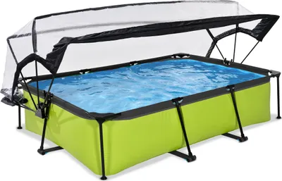 Immagine prodotto di Piscina con struttura rettangolare in uscita con sistema di filtraggio a cartuccia e tettuccio parasole 300 x 200 cm (altezza 65 cm) 300 x 200 verde